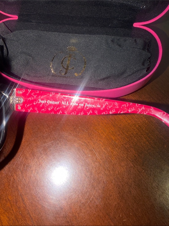 Juicy Couture Black Frame Sunglasses with Pink Temples